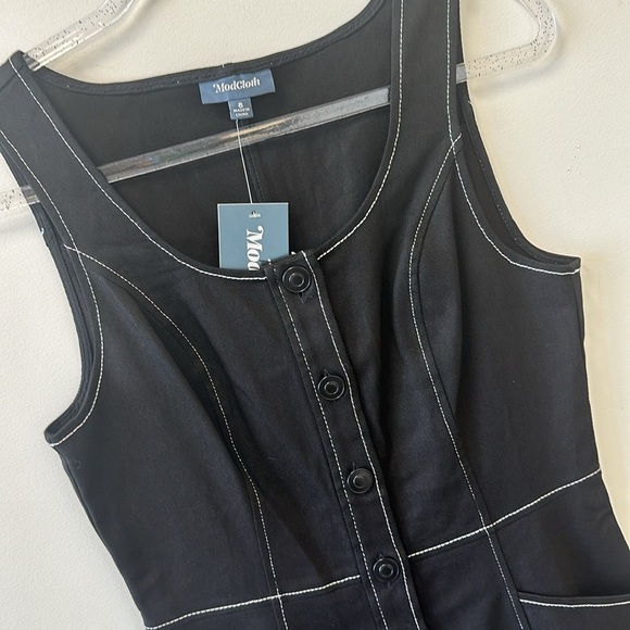 Modcloth Black Button Up Denim Dress • Sz 8 • NWT! - Picture 3 of 16
